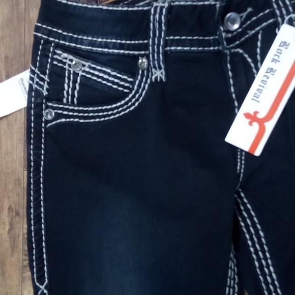 Rock Revival Women's Jeans 28 Aida Skinny Embellished Rhinestones NWT 148 USD - Picture 7 of 14